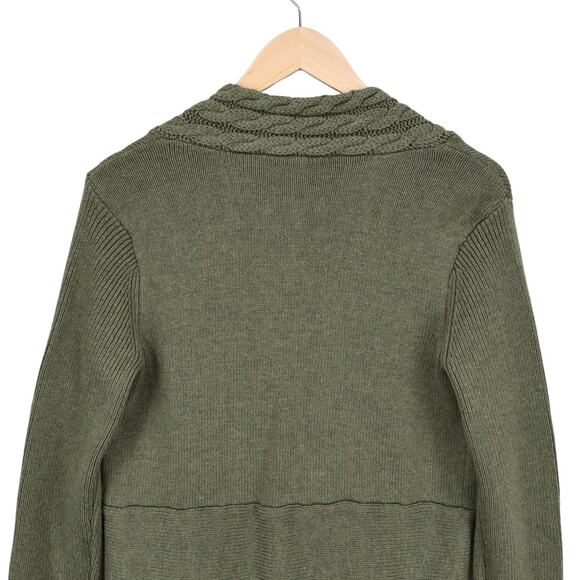 Soft Surroundings Delacroix Cable Knit Cardigan Sweater Olive Green Size Small - Picture 4 of 7
